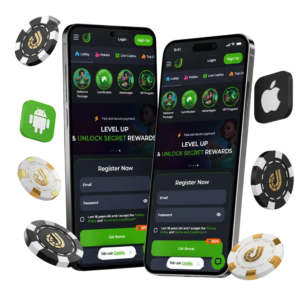 JeetCity app download for Android APK and iOS showing casino and sports betting features with welcome bonus offer