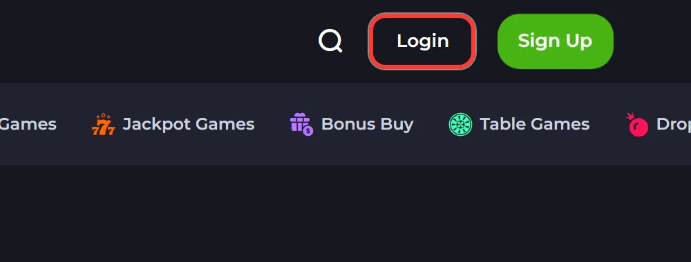 Login button highlighted in the JeetCity casino header